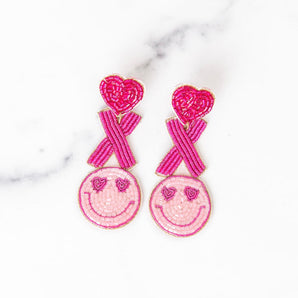 XO Smiley Beaded Earrings