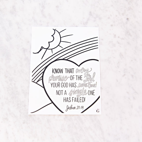 Joshua 23:14 Coloring Sheet