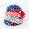 Green Headband with Rainbow Ombre Pearls