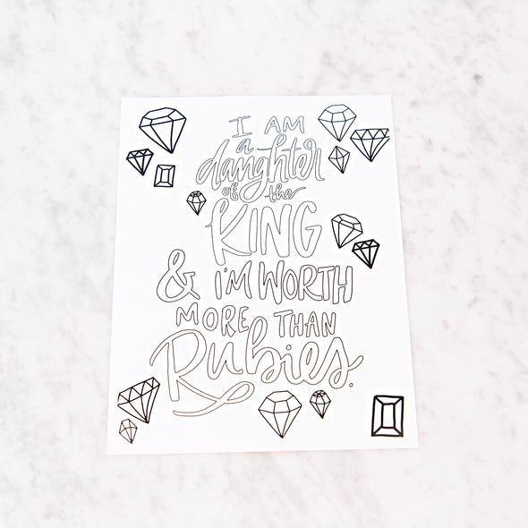 Proverbs 3:15 Coloring Sheet