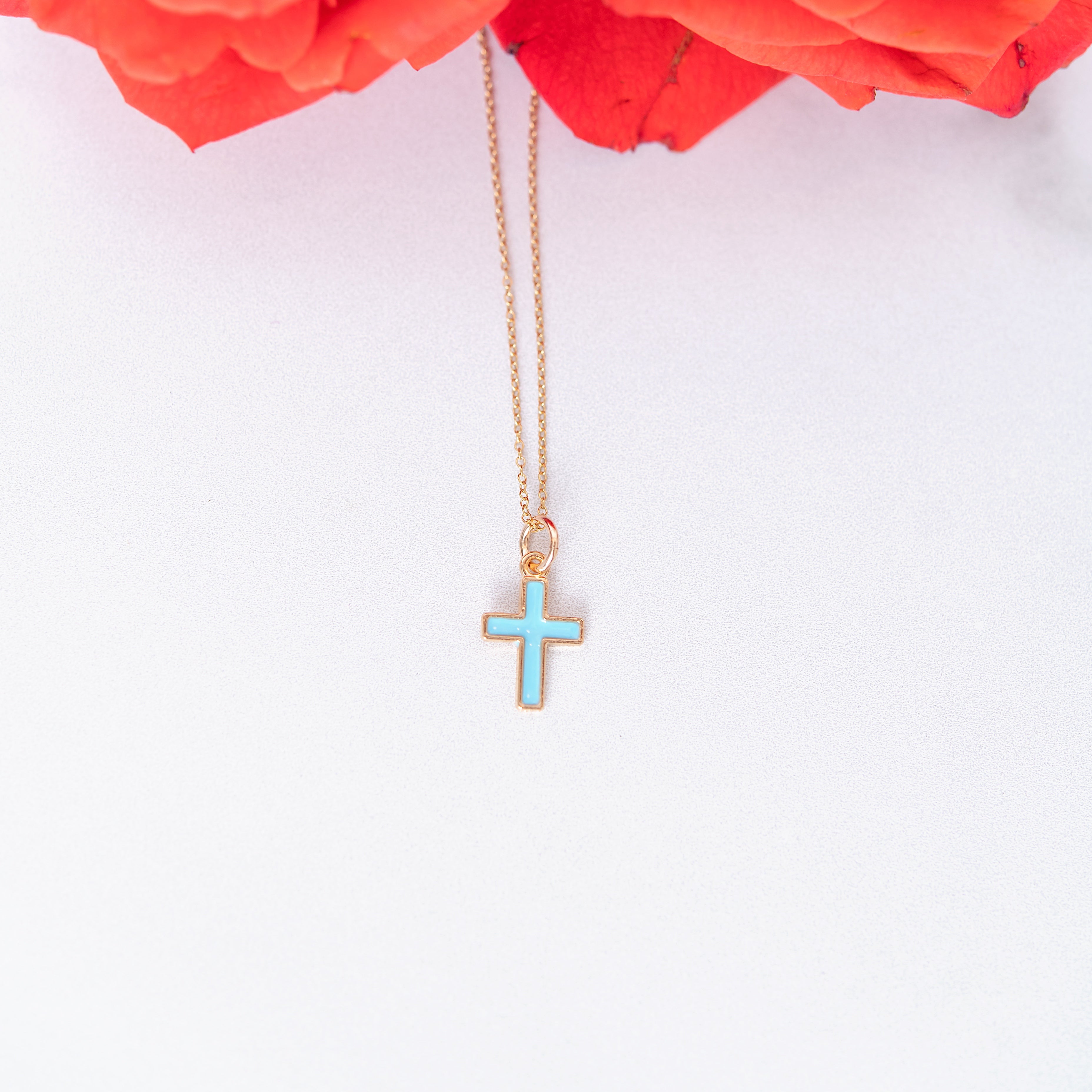 Cross Necklace, Opal Cross Necklace, Blue Cross Necklace, Cross Jewelry,  Cross Pendant, Cross Necklace Women 