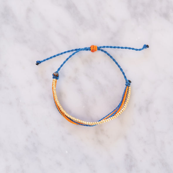 HOU Blue & Orange Cord Bracelet