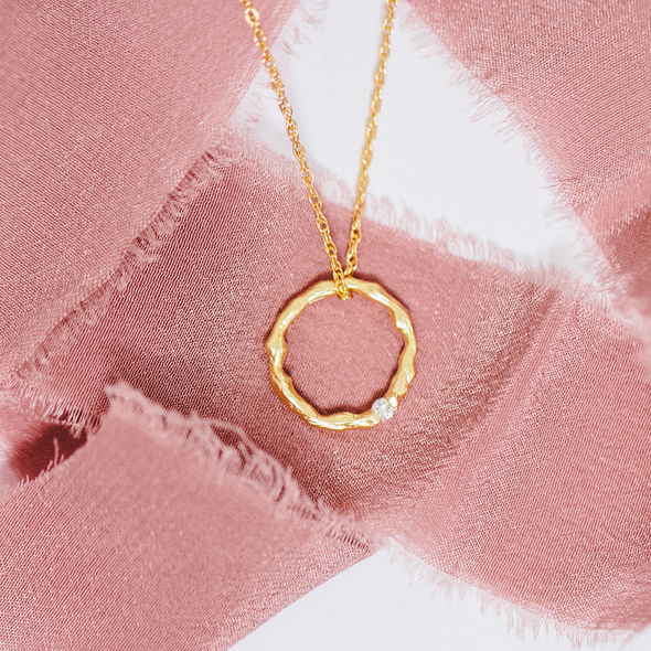 Mini Give Grace Open Circle with CZ