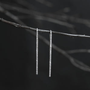 Vertical Diamond Drop Earrings | 14-Karat