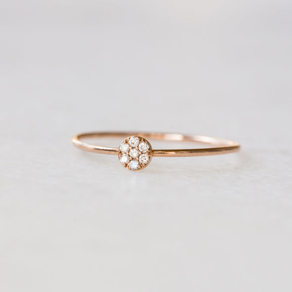 Mini Diamond Circle Ring | 14-Karat