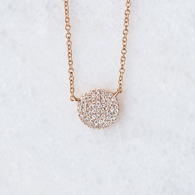 Mini Diamond Disc Necklace | 14-Karat