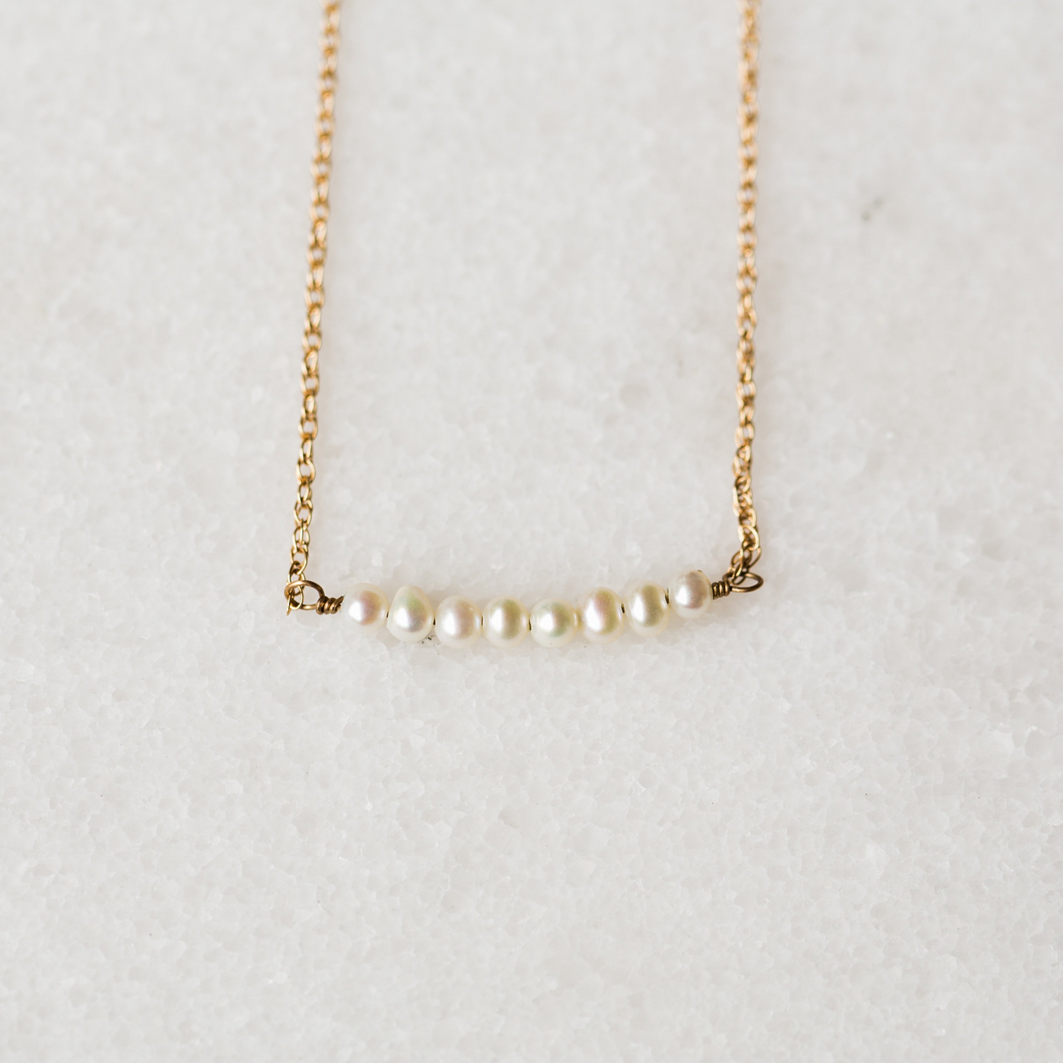 Pearl Bar Necklace | 14-Karat – Golden Thread, Inc.