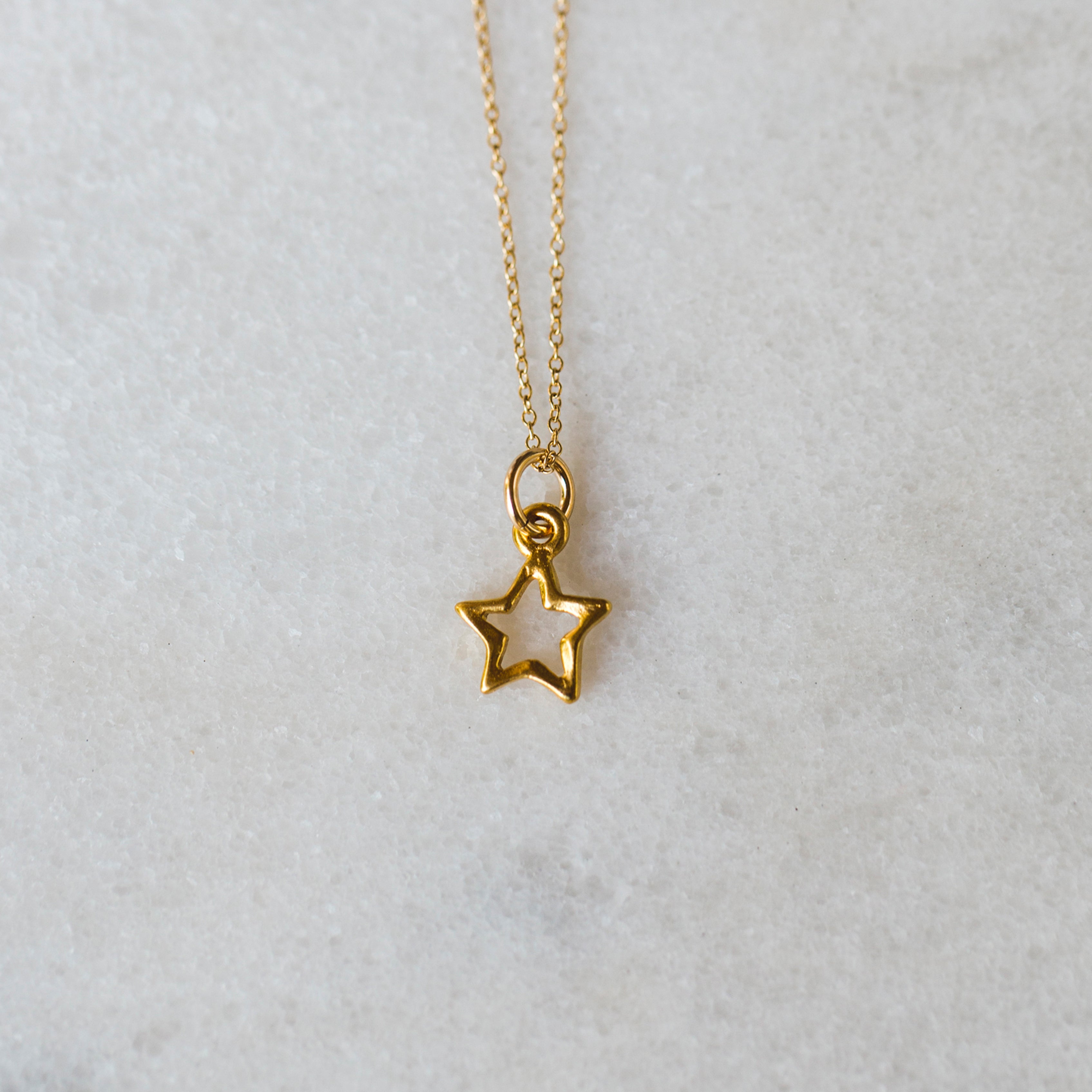 Tiny Open Star Necklace for Baby and Child -