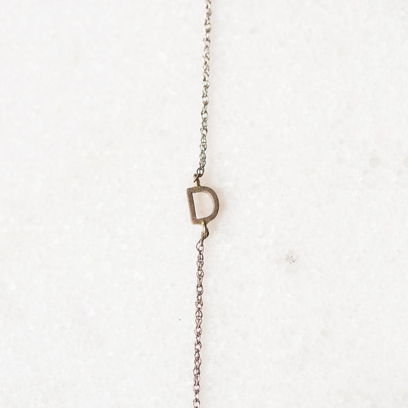 Tiny Sideways Initial Bracelet for Baby and Child