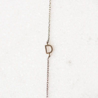 Tiny Sideways Initial Bracelet | 14-Karat