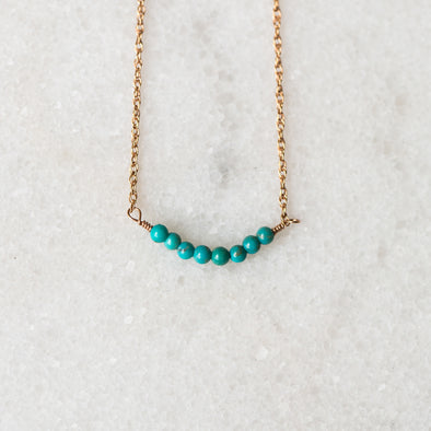 Turquoise Bar Necklace | 14-Karat