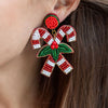 Candy Canes & Silver Lanes Aglow Earrings