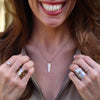Small Diamond Feather Necklace | 14-Karat