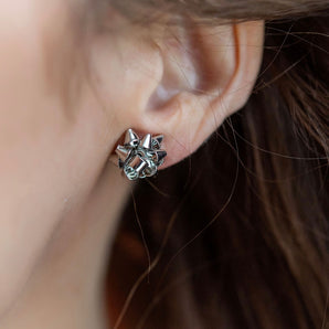 Merry & Bright Bow Studs | Silver